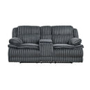  Manufacturer Color_Dark grey -- Goodland 9577DG-2 Double Reclining Love Seat with Center Console IMAGE 1