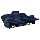  Manufacturer Color_Blue -- Goodland 9577BU-3 Double Reclining Sofa IMAGE 4