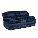  Manufacturer Color_Blue -- Goodland 9577BU-2 Double Reclining Love Seat with Center Console IMAGE 2