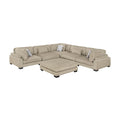  Manufacturer Color_Brown -- Homelegance Tinley Fabric 6 pc Sectional IMAGE 1