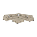  Manufacturer Color_Brown -- Homelegance Tinley Fabric 6 pc Sectional IMAGE 1