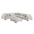  Manufacturer Color_Beige -- Tinley 9555BEG*63CR2ACOT 6 pc Modular Sectional with Ottoman IMAGE 1