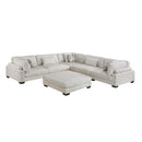  Manufacturer Color_Beige -- Tinley 9555BEG*63CR2ACOT 6 pc Modular Sectional with Ottoman IMAGE 1