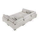  Manufacturer Color_Beige -- Tinley 9555BEG*62CR3ACOT 6 pc Modular Sectional with Ottoman IMAGE 12