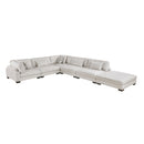  Manufacturer Color_Beige -- Tinley 9555BEG*62CR3ACOT 6 pc Modular Sectional with Ottoman IMAGE 1