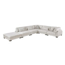  Manufacturer Color_Beige -- Tinley 9555BEG*62CR3ACOT 6 pc Modular Sectional with Ottoman IMAGE 2