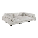 Manufacturer Color_Beige -- Tinley 9555BEG*62CR3ACOT 6 pc Modular Sectional with Ottoman IMAGE 9