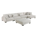  Manufacturer Color_Beige -- Tinley 9555BEG*5CR2ACVCOT 5 pc Modular Sectional with Chaise and Ottoman IMAGE 1
