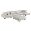  Manufacturer Color_Beige -- Tinley 9555BEG*5CR2ACVCOT 5 pc Modular Sectional with Chaise and Ottoman IMAGE 1