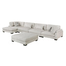  Manufacturer Color_Beige -- Tinley 9555BEG*5CR2ACVCOT 5 pc Modular Sectional with Chaise and Ottoman IMAGE 2