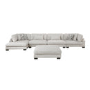  Manufacturer Color_Beige -- Tinley 9555BEG*5CR2ACVCOT 5 pc Modular Sectional with Chaise and Ottoman IMAGE 4
