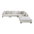  Manufacturer Color_Beige -- Tinley 9555BEG*52CR2ACOT 5 pc Modular Sectional with Ottoman IMAGE 5