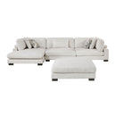  Manufacturer Color_Beige -- Tinley 9555BEG*4CRACVCOT 4 pc Modular Sectional with Chaise and Ottoman IMAGE 4