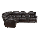  Homelegance Ramone 9508DB*SCPW 3 pc Power Reclining Sectional with Consoles, Speakers, Subwoofer and LED Lighting IMAGE 3