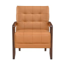  Manufacturer Color_Orange -- Homelegance Crafton Stationary Leather Match Accent Chair IMAGE 2