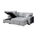  Homelegance Pompano 9630GY*2LC2R Sectional with Left Chaise, Pull-out Bed, Hidden Storages and Shelves, Charging Ports IMAGE 10