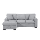  Homelegance Pompano 9630GY*2LC2R Sectional with Left Chaise, Pull-out Bed, Hidden Storages and Shelves, Charging Ports IMAGE 1