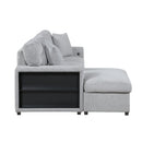  Homelegance Pompano 9630GY*2LC2R Sectional with Left Chaise, Pull-out Bed, Hidden Storages and Shelves, Charging Ports IMAGE 3