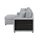  Homelegance Pompano 9630GY*2LC2R Sectional with Left Chaise, Pull-out Bed, Hidden Storages and Shelves, Charging Ports IMAGE 4