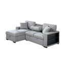  Homelegance Pompano 9630GY*2LC2R Sectional with Left Chaise, Pull-out Bed, Hidden Storages and Shelves, Charging Ports IMAGE 6