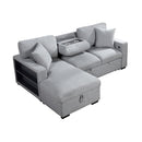  Homelegance Pompano 9630GY*2LC2R Sectional with Left Chaise, Pull-out Bed, Hidden Storages and Shelves, Charging Ports IMAGE 7