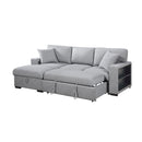  Homelegance Pompano 9630GY*2LC2R Sectional with Left Chaise, Pull-out Bed, Hidden Storages and Shelves, Charging Ports IMAGE 9