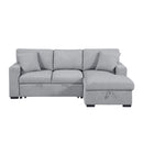  Homelegance Pompano 9630GY*22LRC Sectional with Right Chaise, Pull-out Bed, Hidden Storage and Shelves, Charging Ports IMAGE 1