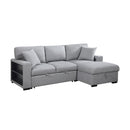  Homelegance Pompano 9630GY*22LRC Sectional with Right Chaise, Pull-out Bed, Hidden Storage and Shelves, Charging Ports IMAGE 2