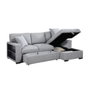  Homelegance Pompano 9630GY*22LRC Sectional with Right Chaise, Pull-out Bed, Hidden Storage and Shelves, Charging Ports IMAGE 8