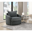  Manufacturer Color_Dark grey -- Homelegance Tomball Swivel Fabric Chair IMAGE 10