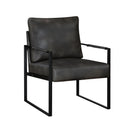  Manufacturer Color_Dark Grey -- Homelegance Trent Stationary Leather Look Accent Chair IMAGE 2