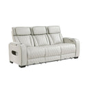  Manufacturer Color_Taupe -- Homelegance Fairway Power Reclining Leather Look Sofa IMAGE 2