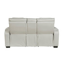  Manufacturer Color_Taupe -- Homelegance Fairway Power Reclining Leather Look Loveseat with Console IMAGE 3