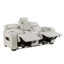  Manufacturer Color_Taupe -- Homelegance Fairway Power Reclining Leather Look Loveseat with Console IMAGE 5