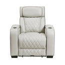  Manufacturer Color_Taupe -- Homelegance Fairway Power Leather Look Recliner IMAGE 1