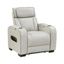  Manufacturer Color_Taupe -- Homelegance Fairway Power Leather Look Recliner IMAGE 2
