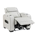  Manufacturer Color_Taupe -- Homelegance Fairway Power Leather Look Recliner IMAGE 7
