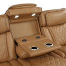  Manufacturer Color_Brown -- Fairway 9516BRW-3PWH Power Sofa with Drop-Down Cup Holders, Wireless Chargers and Charging Ports IMAGE 8