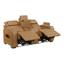  Manufacturer Color_Brown -- Fairway 9516BRW-2PWH Power Loveseat with Console, Cup holders, Charging Ports and LED lighting IMAGE 5