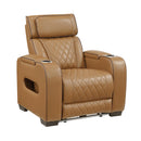  Manufacturer Color_Brown -- Fairway 9516BRW-1PWH Power Chair with Cup Holders and Storage Arms, Charging Ports and LED lighting IMAGE 2