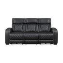  Manufacturer Color_Black -- Fairway 9516BLK-3PWH Power Sofa with Drop-Down Cup Holders, Wireless Chargers and Charging Ports IMAGE 1