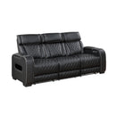  Manufacturer Color_Black -- Fairway 9516BLK-3PWH Power Sofa with Drop-Down Cup Holders, Wireless Chargers and Charging Ports IMAGE 2
