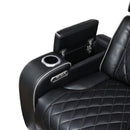 Manufacturer Color_Black -- Fairway 9516BLK-2PWH Power Loveseat with Console, Cup holders, Charging Ports and LED lighting IMAGE 11
