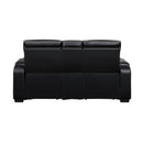  Manufacturer Color_Black -- Fairway 9516BLK-2PWH Power Loveseat with Console, Cup holders, Charging Ports and LED lighting IMAGE 3