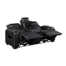  Manufacturer Color_Black -- Fairway 9516BLK-2PWH Power Loveseat with Console, Cup holders, Charging Ports and LED lighting IMAGE 5