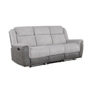  Manufacturer Color_Grey -- Homelegance Harriette Reclining Fabric Sofa IMAGE 2