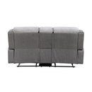  Manufacturer Color_Grey -- Homelegance Harriette Reclining Fabric Loveseat with Console IMAGE 3