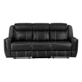  Manufacturer Color_Black Motion Type_Stationary -- Littleton 8516BK-3 Sofa with Center Drop-Down Cup Holders, Storage Pouch, Receptacles and USB Ports IMAGE 1