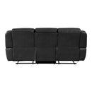  Manufacturer Color_Black Motion Type_Stationary -- Littleton 8516BK-3 Sofa with Center Drop-Down Cup Holders, Storage Pouch, Receptacles and USB Ports IMAGE 3