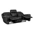  Manufacturer Color_Black Motion Type_Stationary -- Littleton 8516BK-3 Sofa with Center Drop-Down Cup Holders, Storage Pouch, Receptacles and USB Ports IMAGE 4